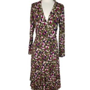 Olive green Boden wrap dress